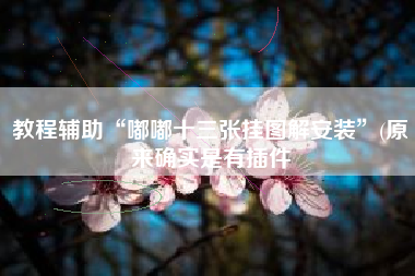 教程辅助“嘟嘟十三张挂图解安装”(原来确实是有插件