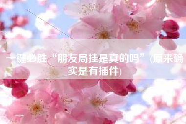 一键必胜“朋友局挂是真的吗”(原来确实是有插件)