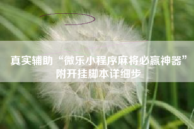 真实辅助“微乐小程序麻将必赢神器	”附开挂脚本详细步