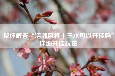 帮你解答“浩瀚麻将十三水可以开挂吗”详细开挂玩法