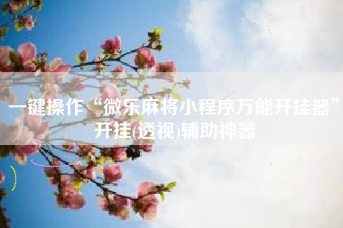 一键操作“微乐麻将小程序万能开挂器	”开挂(透视)辅助神器