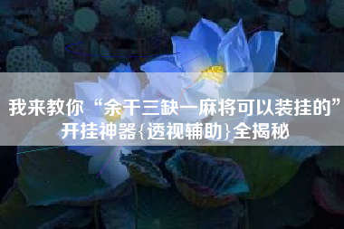 我来教你“余干三缺一麻将可以装挂的	”开挂神器{透视辅助}全揭秘