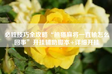 必胜技巧全攻略“熊猫麻将一直输怎么回事	”开挂辅助脚本+详细开挂