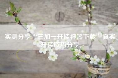 实测分享“三加一开挂神器下载”真实开挂技巧分享