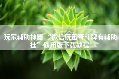 玩家辅助神器:“微信玩迅奇斗牌有辅助挂	”通用版下载教程!