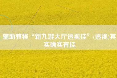 辅助教程“新九游大厅透视挂	”(透视)其实确实有挂