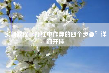 实测教程“打红中作弊的四个步骤	”详细开挂