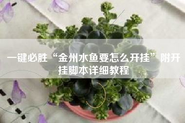一键必胜“金州水鱼要怎么开挂”附开挂脚本详细教程